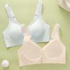 Seamless Front Buckle Bra for Women with Strong Support No Cup Movement No Steel Ring Large Size Bra for Middle-aged and Elderly People