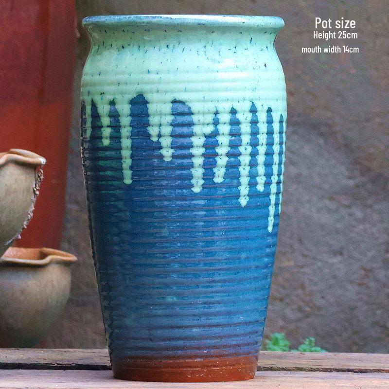 Handmade Coarse Ceramic Succulent Planter, Orchid Breathable Zisha Pot, Old Tree Design, Tall Rose Pot.