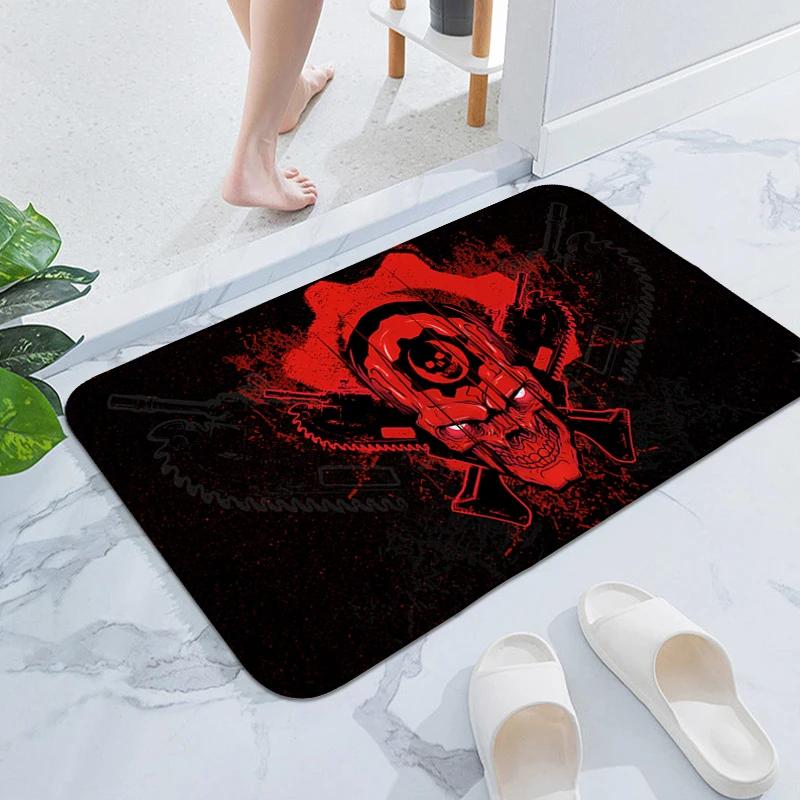 Bathroom Rug A-Gears of War Outdoor Entrance Doormat Hallway Entryway Foot Mat Bedroom Living Room Floor Carpet Anti Slip Home