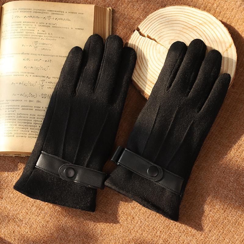 Women s Aesthetic Touchscreen Warm Touchscreen Compatible Cycling Daily Use Party Business Winter Wool Gloves One Size чёрный