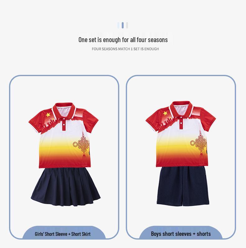 Kinder Sportbekleidung Dreiteiliges Set für Frühling/Herbst: Grundschul- & Kindergartenuniform im chinesischen Stil