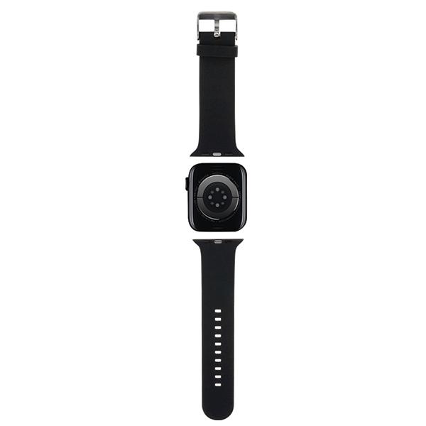 Karl Lagerfeld Pasek Klawlslcnk Apple Watch 42/44/45/49Mm Czarny/Black Strap 3D Rubber Choupette Head