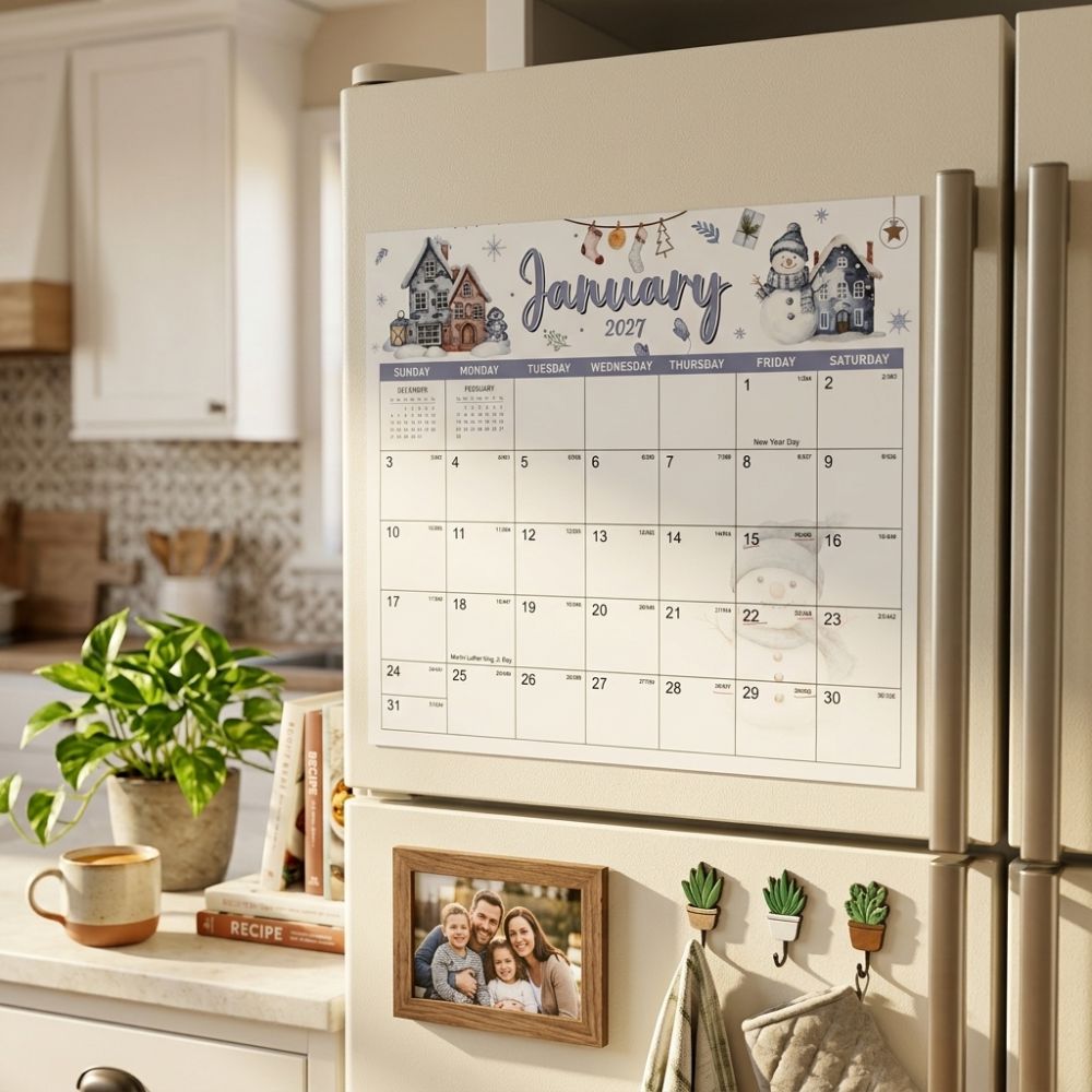 Tear Off Pages 2027 Magnetic Fridge Calendar 18 Monthly Magnetic Notepad Calendar School