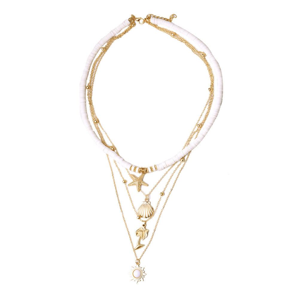 Layered Shell Unique And Starfish Necklace With Eyecatching Alloy Design Suitable For Women Fashionforward