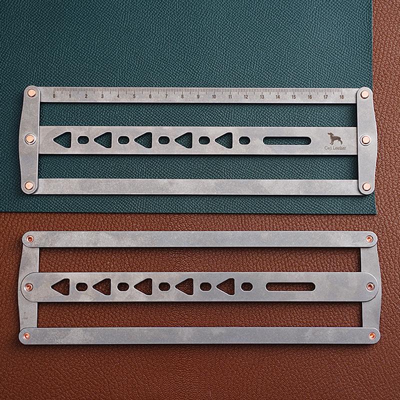 Professional Leather Belt Auxiliary Positioning Punch Ruler 18-48MM Adjustable DIY Handmade Leather Tools