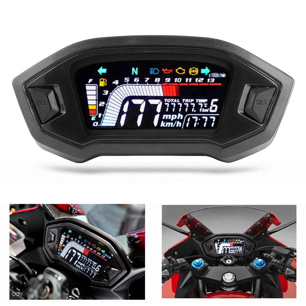 Digital Speedometer LCD Universal Motorcycle Speedometer Gauge 1 24 Cylinder Motorcycle Motorcycle Instrument LCD Odometer Waterproof Speed Gauge