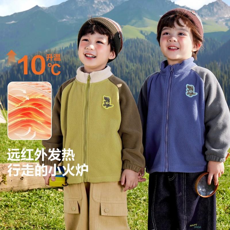 Boys Winter Warm Fleece Jacket Kids Thick Casual Outerwear Toddler Coat