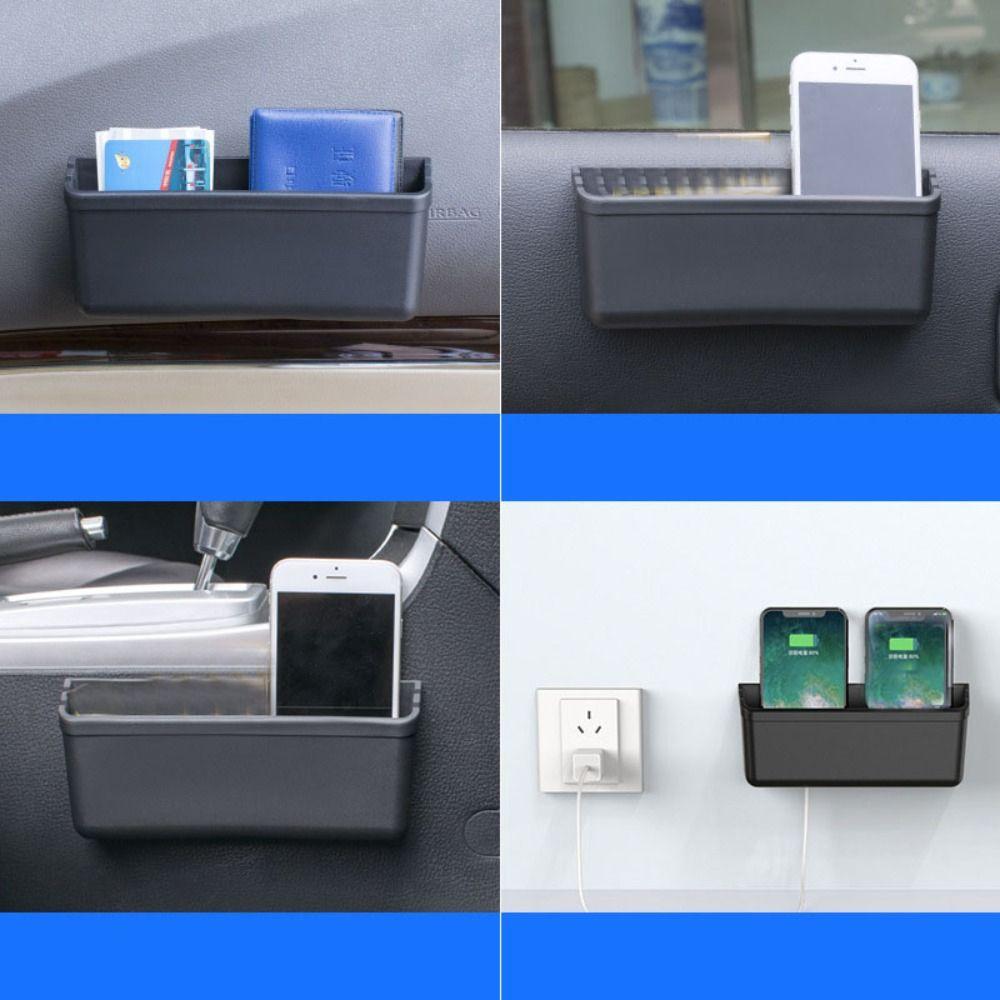 Black Car Storage Box Pocket Multifunction Container New Door Side Organizer