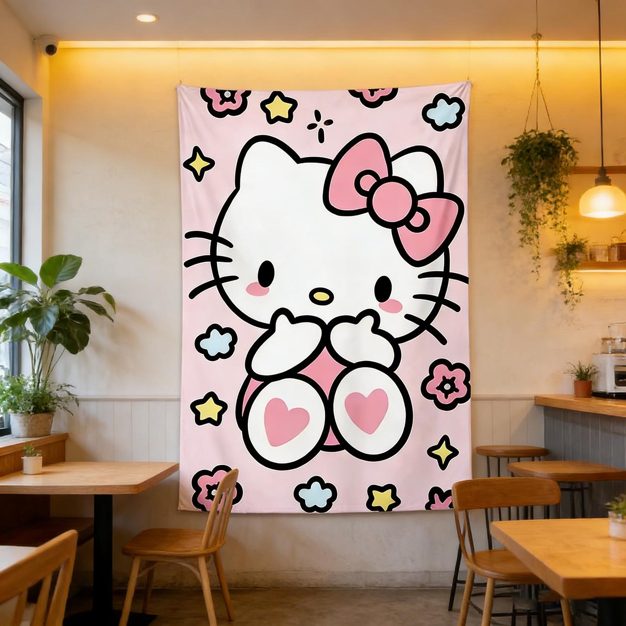 

Bohemian Y2K Cute Cartoon Tapestry Sanrio Anime Room Decor Tarot Hippie Style Wall Cloth for Cozy Bedroom Atmosphere Flat Prin 74x94cm(29x37in)