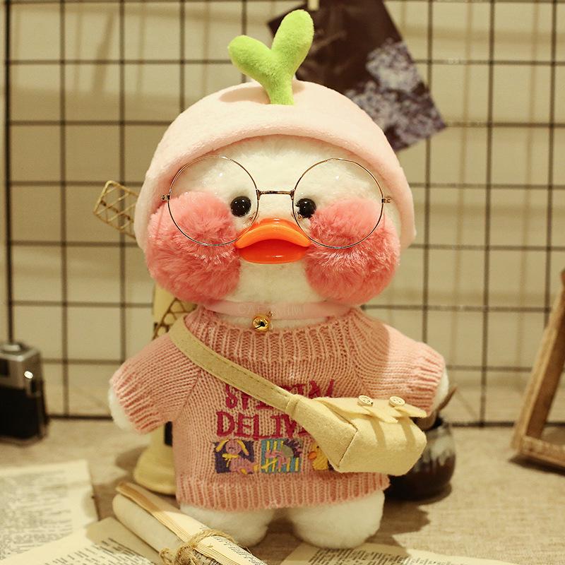 White Influencer Hyaluronic Acid Little Yellow Duck Plush Toy Hand Warmer Pillow Doll Birthday Gift