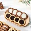 3D Blume Ausstechform Schokoladen-Sandwich-Ausstechform 4-teiliges Keksausstechform zum Backen Stempel Presse Auswerfer Keksform