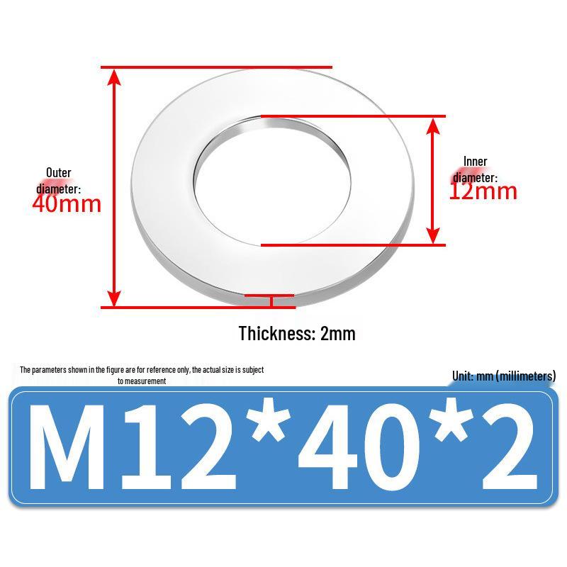 Jin Juntai Thick & Thin Stainless Steel Flat Washer, Round M10-M36