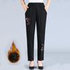Elderly Cotton Pants Women's Winter Grandma Wear Outer Wear Fleece Thickened Mother Fattened Enlarged Elastic High Waist Middle and Old Women's Pants