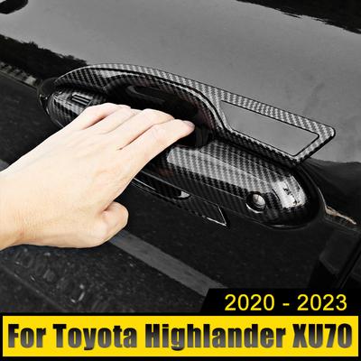 Für Toyota Highlander XU70 Kluger 2020-2022 2023 Hybrid Carbon Auto Seite Türgriff Abdeckung Tür Schüssel Trim Aufkleber Zubehör
