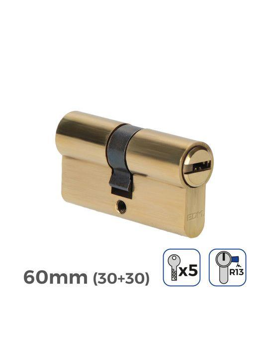 Cylindre De Porte 60mm (30+30MM) Court Cam R13 5 Clés De Sécurité Inclus Edm