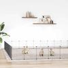 Vidaxl Pet Cage with Gate, 44 Panels, Black, 35X35 Cm, Steel