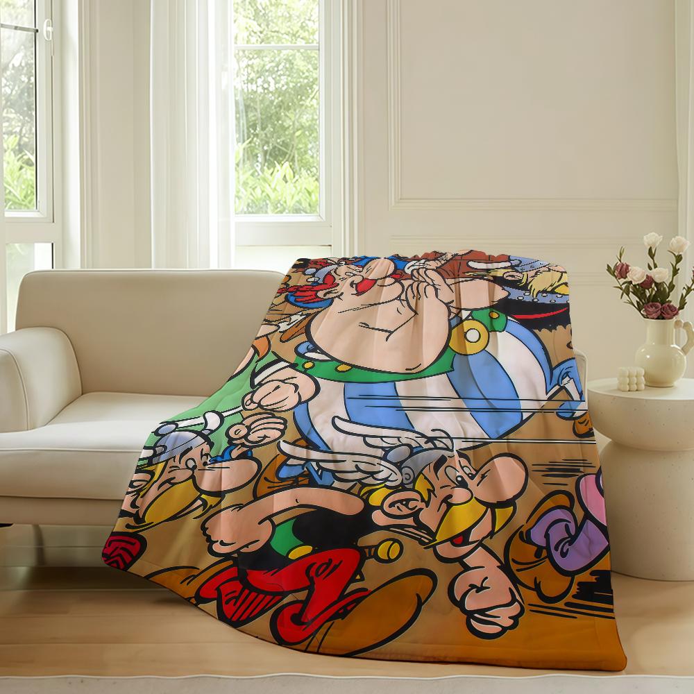 Cartoon Cute A-Asterix Blanket For Sofa Office Bed Plane Travel Sleep Read Relax Camping Soft And Warm