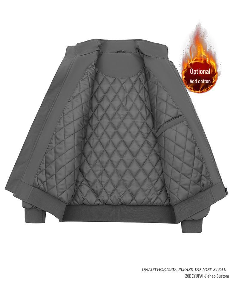 Windproof Custom Embroidered Coach Flight Jacket with Stand Collar