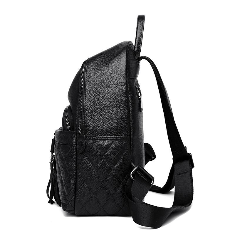 Leather backpack bag women's new casual fashion niche first-layer cowhide large-capacity backpack