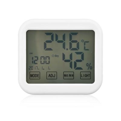 Digital Thermometer Smart Touch Settings Alarm Clock Function Temperature Humidity Recorder with Luminous LCD Screen
