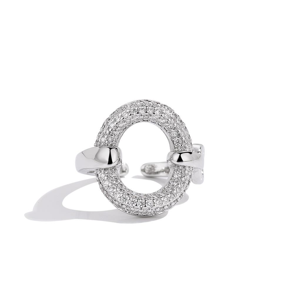 

Wind plated 18k zircon ring ins personality does not fade index finger ring