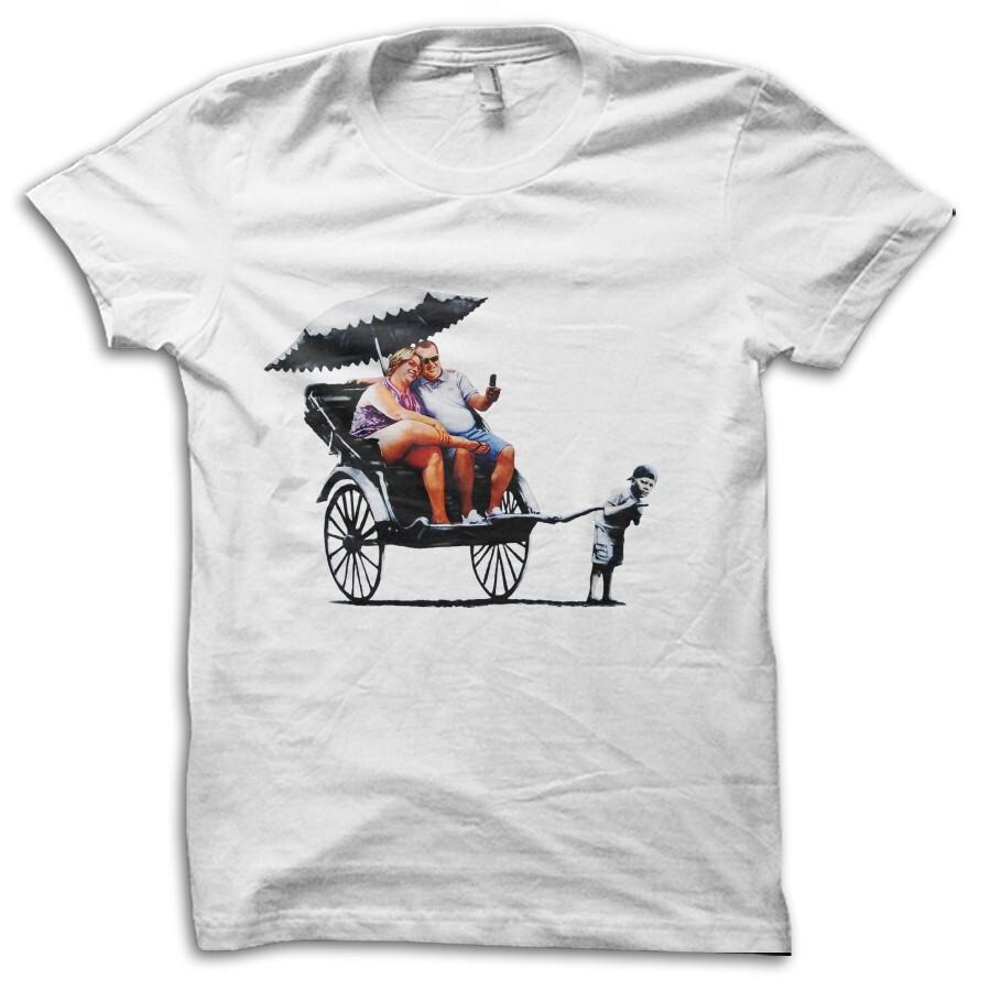 

Banksy Rickshaw Kid Street Art Urban Graphic T-Shirt M5548 5XL різнокольоровий