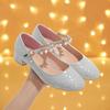 Mädchen Lederschuhe hohe Absätze kleines Mädchen Klavieraufführung Kristallschuhe Kleid Laufsteg-Aufführung Prinzessin Kinderschuhe Frühling und Herbst