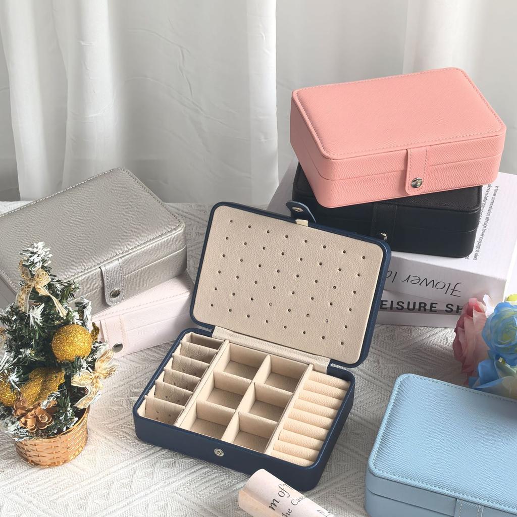 Schmuckkasten Organizer aus Leder Schmuckdisplay Schmuckschatullen und Verpackung Ringbox Geeignet für Ohrringe und Ringe