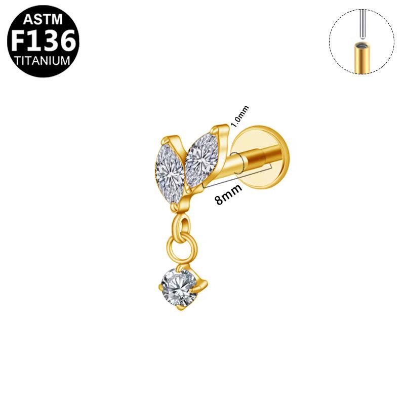 F136 Titanium Zirconia Lip & Ear Cartilage Stud