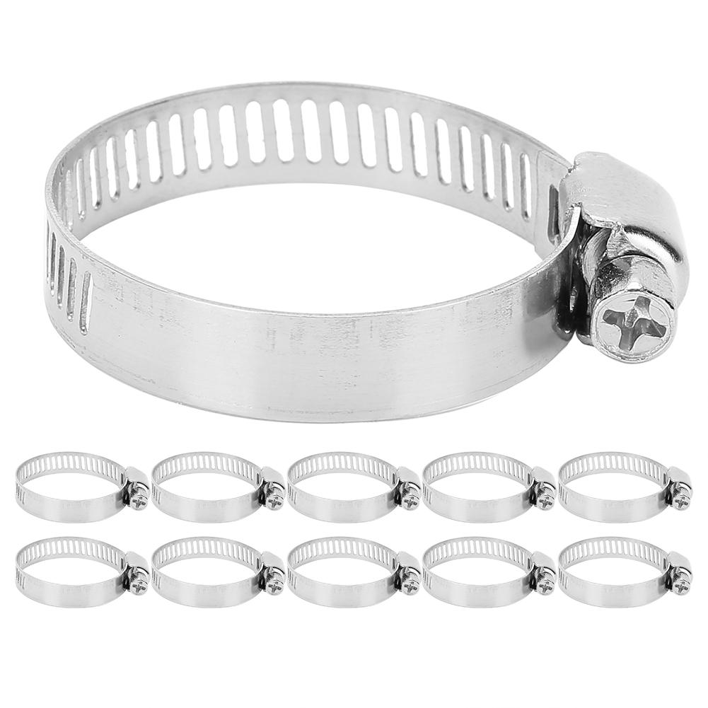 10Pcs 3.5cm Drive Hose Clamps Stainless Steel Water Square Pipe Fastener Buckle