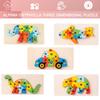 Baby Wooden Animal Puzzle Brightly Colored Educational Toy For Kids