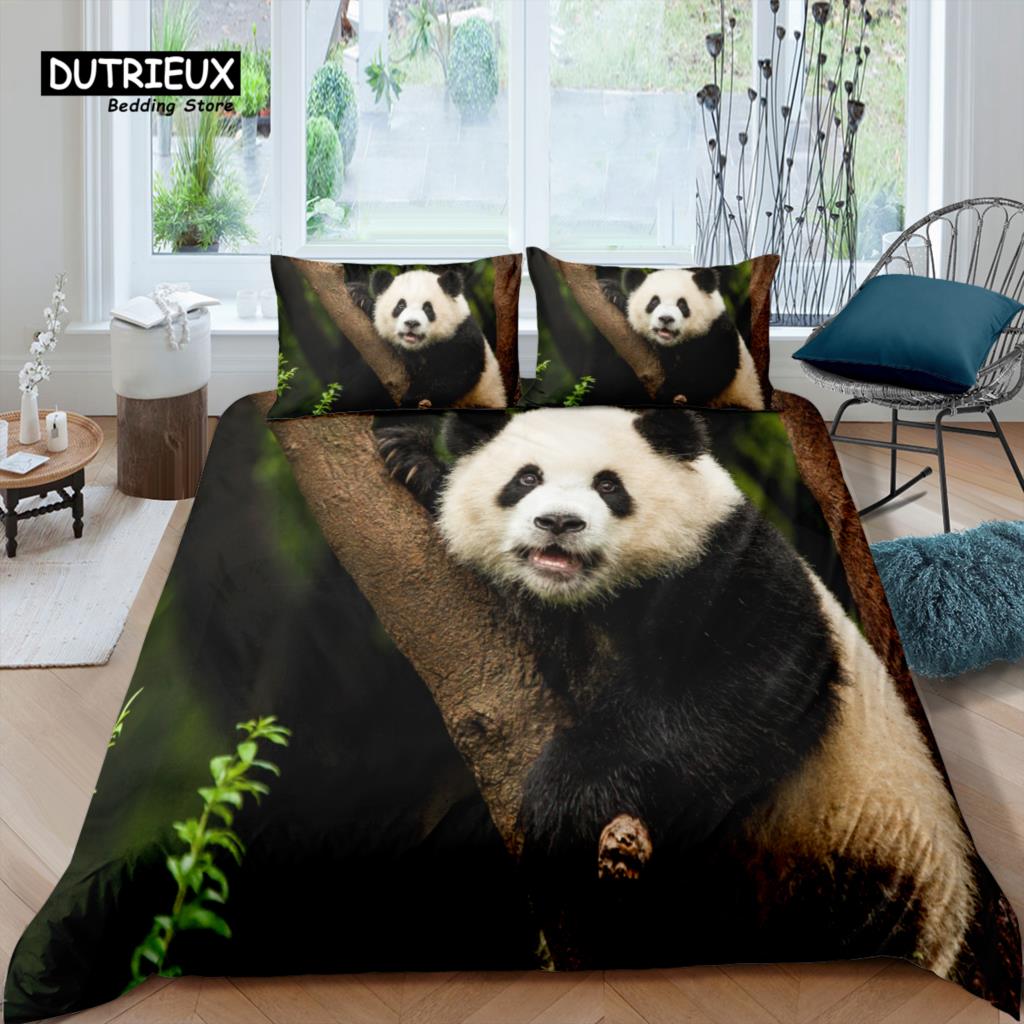 Home Living Luxury 3D Panda Bedding Set Duvet Cover Pillowcase Kids Bedding Set Queen and King EU/US/AU/UK Size
