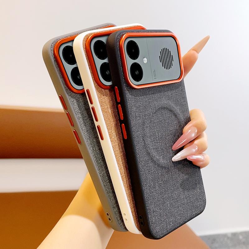 Luxury Woven Fabric Textured Magnetic Ring Case For Redmi 90 Ultra Chinese Version Protective Back Cover Case Shell