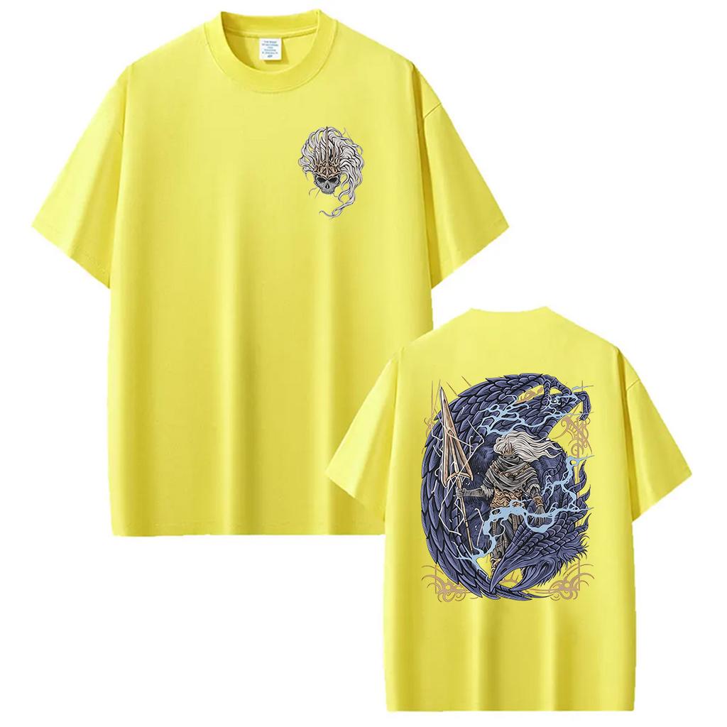 2026 Hot Game Dark Souls Nameless King and Stormdrake Graphic TShirt Mens Vintage Fashion Oversized Cotton T Shirts Streetwear
