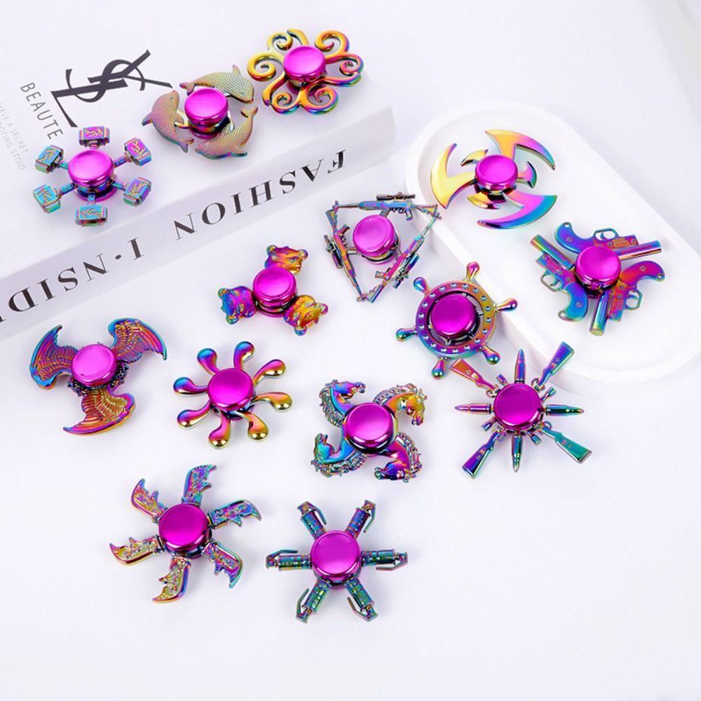 Dragon Wings Hand Spinner Zinc Zinc Alloy Fingertip Gyro Punk Metal Rainbow Finger Spinner  Children Toys