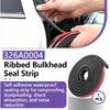 326A0004 Ribbed Bulkhead Seal Strip 3/5 in x 65 in, Self-Adhesive EPDM Ribbed Foam Rubber Weather Stripping for Tonneau Cover, Truck Bed Cover, RV,