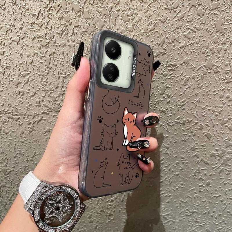 Schutzhülle mit Schmetterlingsmuster für Redmi 13C 4G 5G 12C 10C A1 A2 Plus 9 9A 9i Note 10 11 12 für Xiaomi 11 Lite NE Poco X3 NFC Pro Stoßfeste Stoßstangenabdeckung