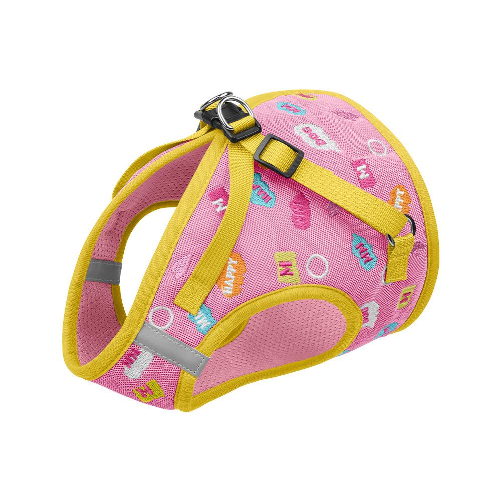 

Новый жилет для собак, вышитый поводок для собак, светоотражающий дышащий поводок для собак, нагрудный ремень для питомца, тяговый XS