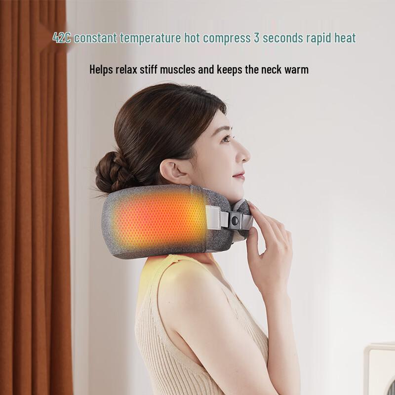 Jiancheng U-shaped Vibrating Massage Neck Pillow CN Plug (adapter Included)