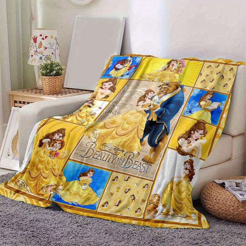 Beauty and the Beast Blanket  Ultra-Soft, Warm, Cozy Throw for Living Room, Sofa, Four Seasons Travel Accessory  Cute Cartoon Character