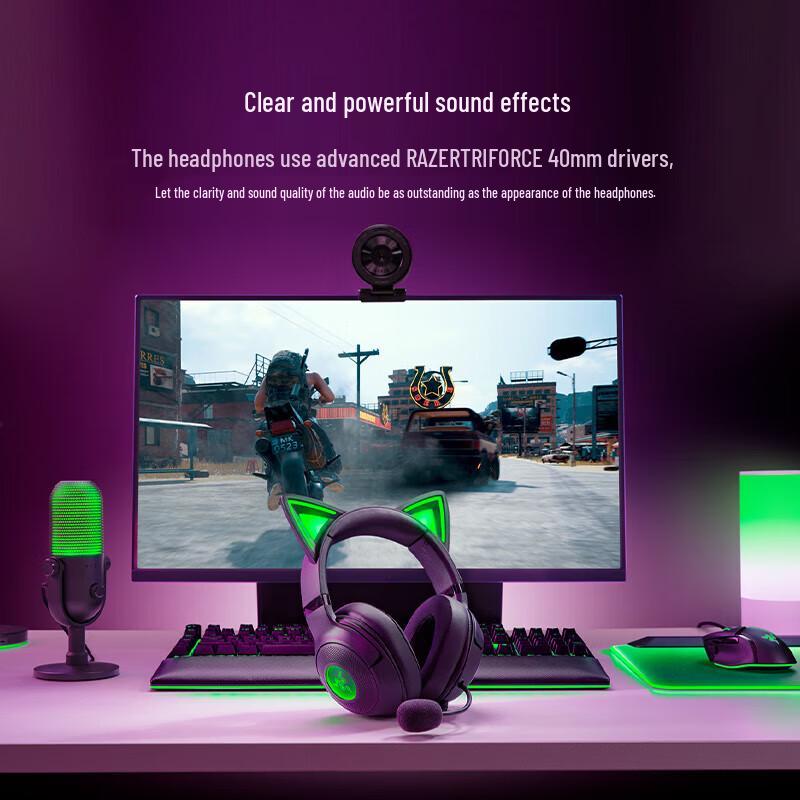 Razer Kraken V2 Kitty Edition Wired Gaming Headset
