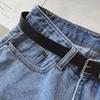 Women's High-Waisted Korean Style Denim Shorts with Rolled Hem