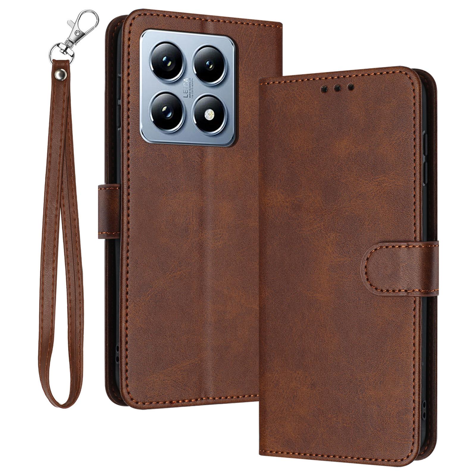 

Чехол-книжка с подставкой из ПУ-кожи для Xiaomi 14T, чехол-кошелек с текстурой теленка C