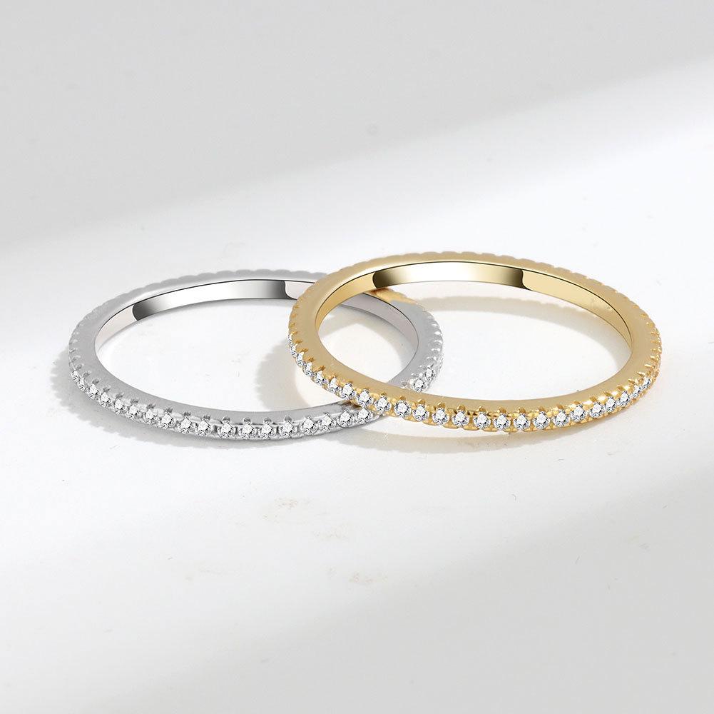 Luxury Full Paved Diamond Ring For Women Unique Design Versatile Index Finger Band Fashionable Elegant Jewelry Gift
