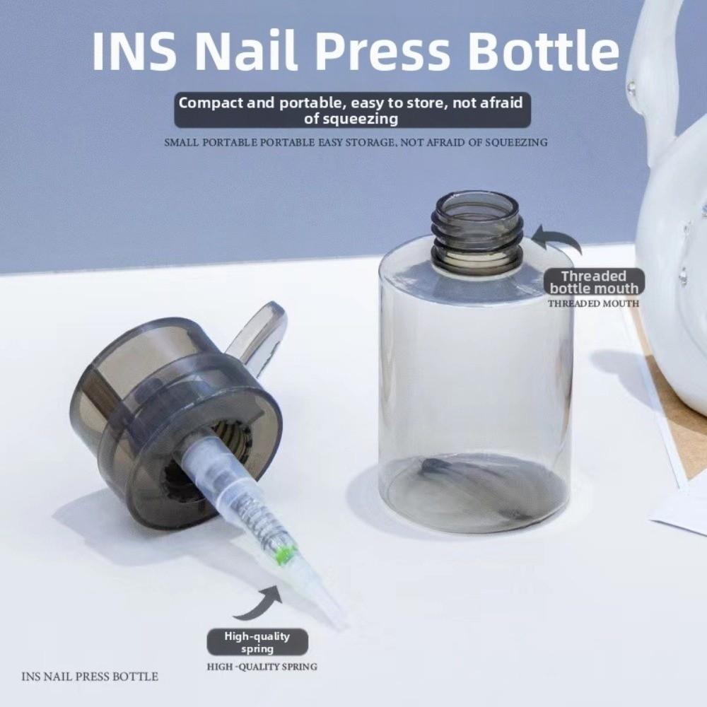Empty Refillable Bottles Push-type Makeup Remover Bottle Pump Dispenser Bottle  For Nail Polish
