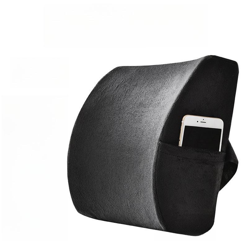 

1pcs Ergonomic Waist Cushion with Pocket Office Car Dual-use Memory Cotton Elastic Waist Protection Sedentary Waist Support Non-slip Backrest memory foam core