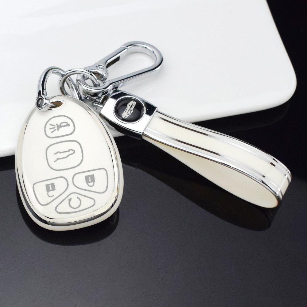 5 Buttons TPU Key Fob Cover for GMC Acadia 2007-2016 Yukon XL/Chevy Suburban Tahoe Traverse/Cadillac Escalade SRX/Buick Enclave