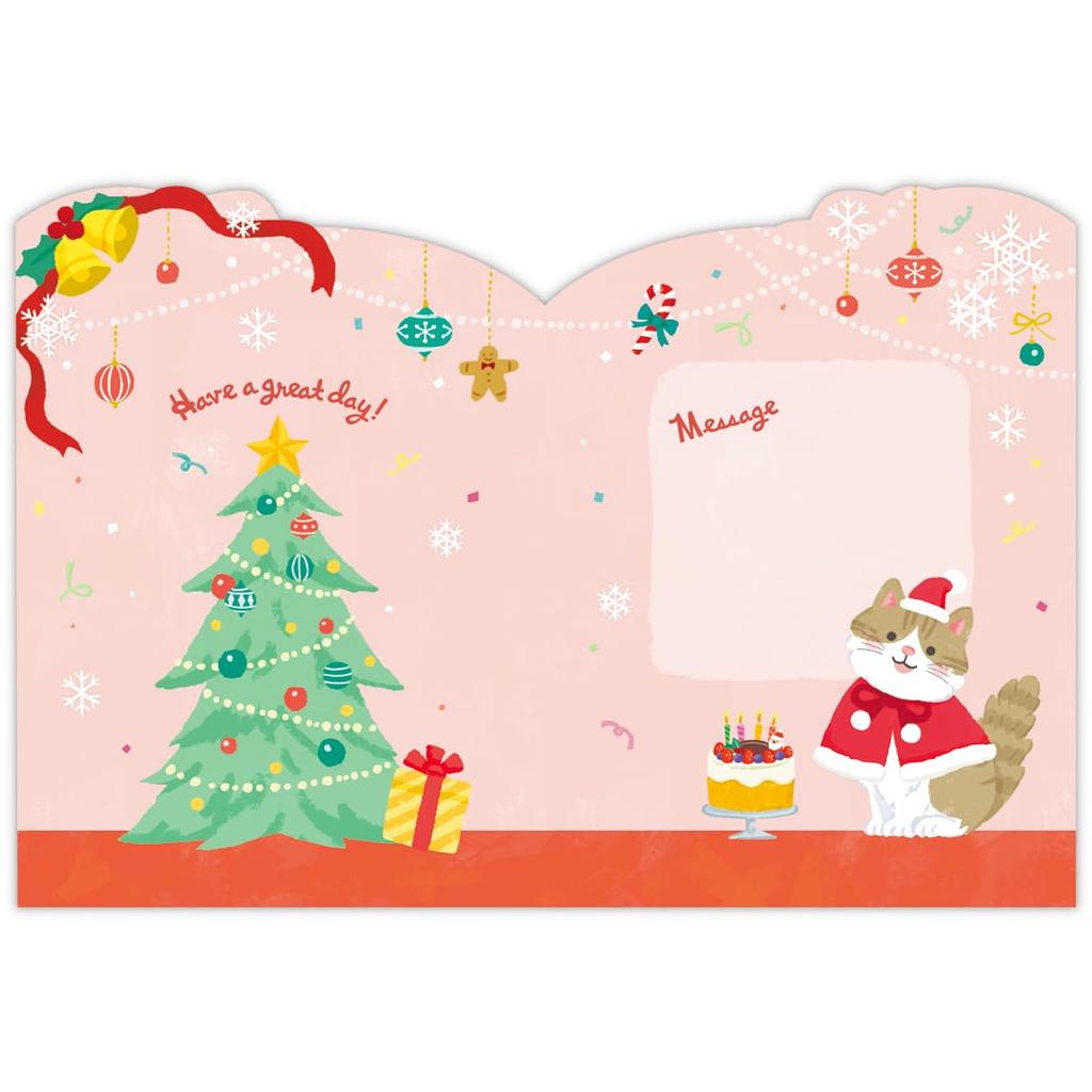 Hallmark Greeting Card Print Music Box Card Moving Santa Cat 846312