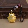 Vintage Pure Handmade Lucky Cat Car Keychain For Women Men Creative Chinese Style Pendant Keychain Backpack Decoration Gifts
