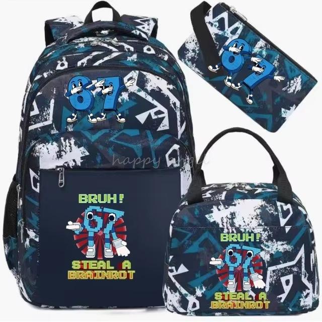 Schulrucksack mit großer Kapazität und Schultergurt; Schüler Drei-teiliges Federmäppchen-Set